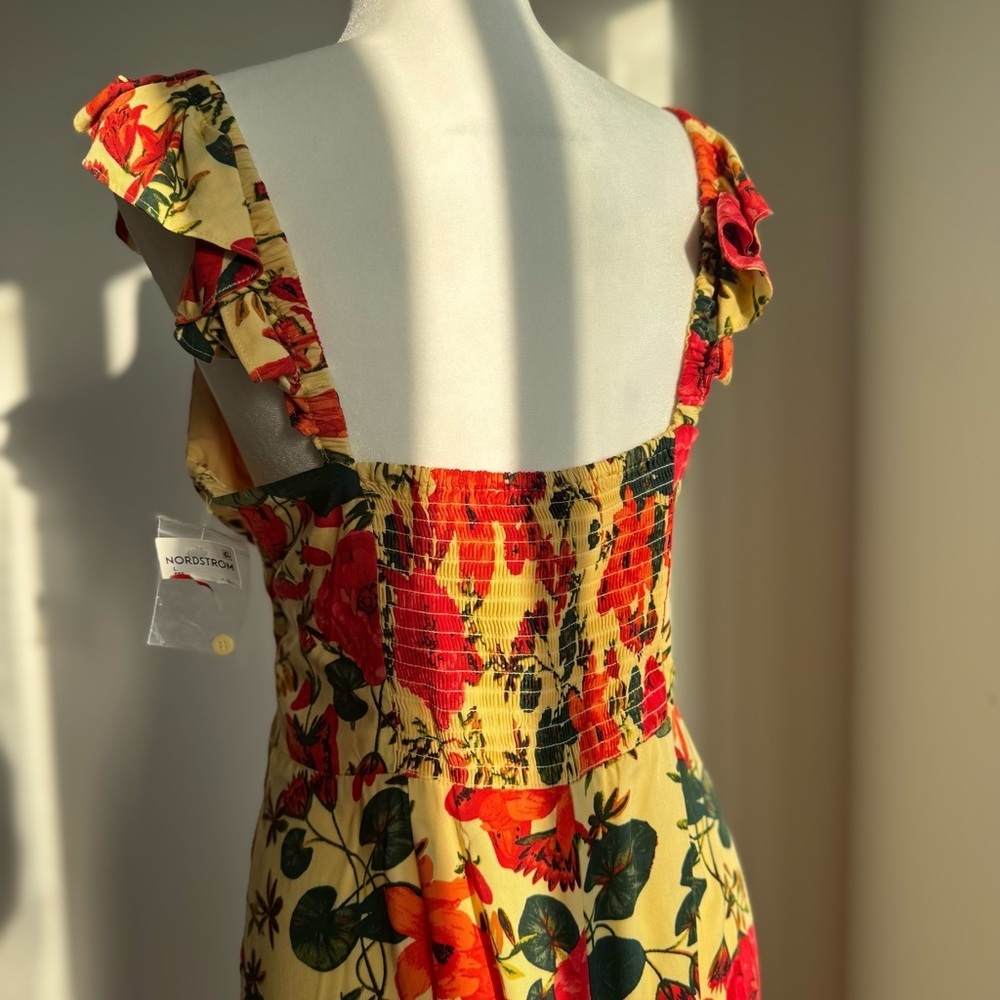 NWT CHELSEA28 Ruffle Midi Dress Layered Floral Ankle Length Boho Cottagecore L - Picture 8 of 15